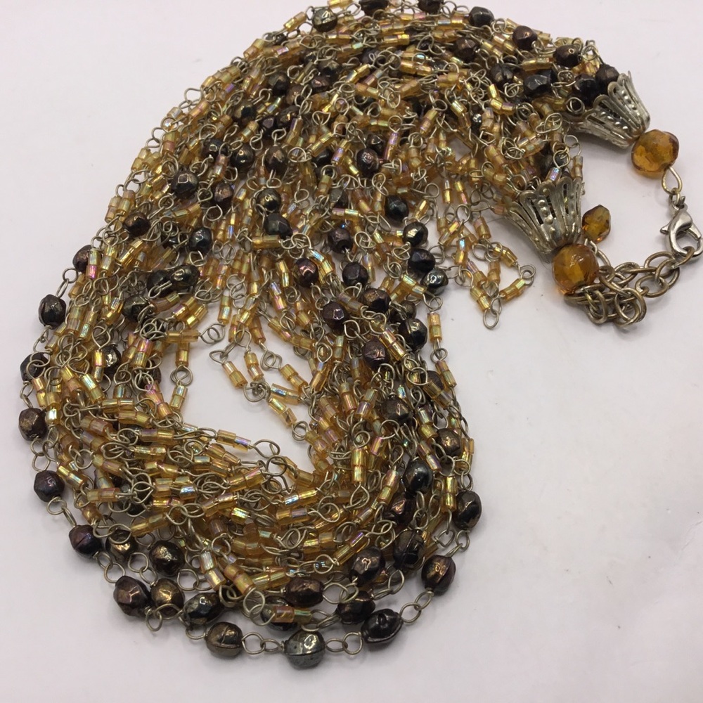 Vintage 20-Strand Glass Beaded Necklace
